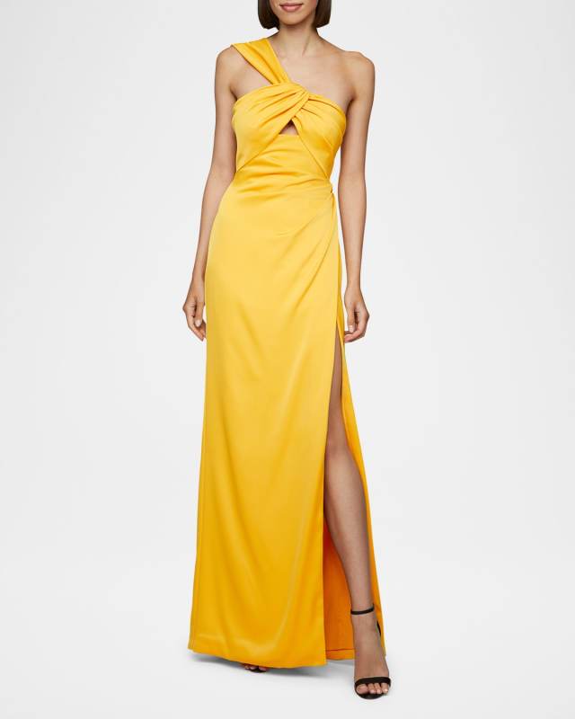 Blaise One-Shoulder Cutout Column Gown